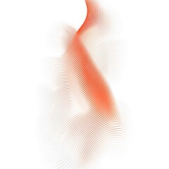 Poster - Abstract design featuring flowing red and white lines on a white background, creating a sense of movement.