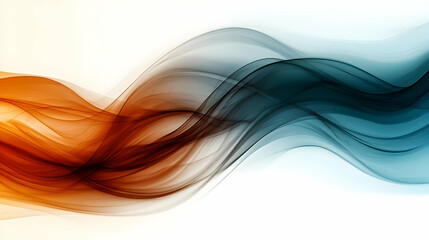 Wall Mural - Abstract waves in orange and teal colors create a dynamic visual flow.