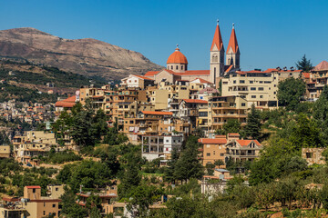 Wall Mural - Bcharre (Bsharri) town in Qadisha valley, Lebanon