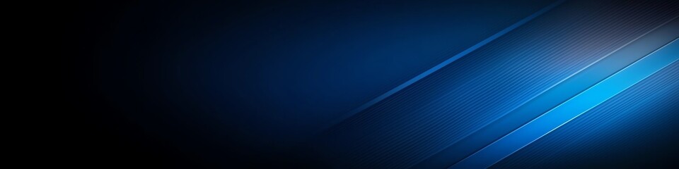 Poster - Abstract blue and black gradient background with diagonal light streaks, perfect for digital designs and modern presentations.