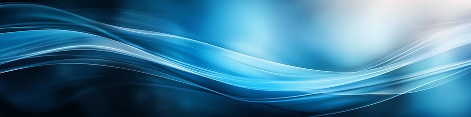 Poster - Abstract blue digital wave with smooth lines and gradients. Perfect for backgrounds, technology, and modern designs.