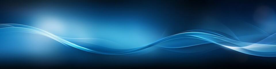 Poster - Abstract blue wave background with smooth gradient curves and light effects, creating a modern and dynamic visual effect.