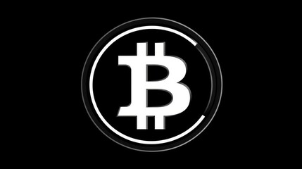 Poster - Stylized Bitcoin logo, a white B with two vertical lines, enclosed in a circular border