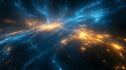 Wall Mural - A vibrant cosmic scene depicting swirling galaxies and stars.