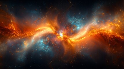 Aufkleber - The image captures a dynamic cosmic landscape filled with brilliant colors, swirling gas and dust, and radiant energy, representing the vastness of deep space and celestial phenomena.