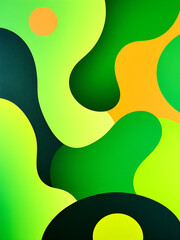 Abstract shapes fading from sickly greens to healthy vibrant hues, depicting recovery and healing