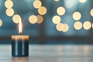 Sticker - A candle is lit on a table