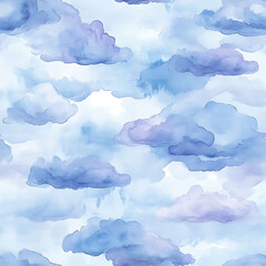 Wall Mural - serene rain clouds - gentle, calming atmosphere in pale gray, soft blue, and light lavender