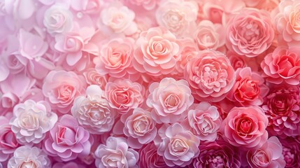 Wall Mural - Pink Roses Close Up