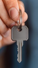 Confident realtor hands over house keys to excited couple celebrating their new home purchase in gigapixel quality