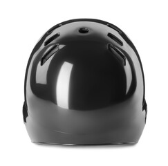 Poster - One black baseball helmet isolated on white