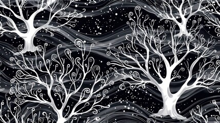 Canvas Print - Winter Tree Illustration