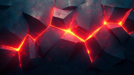 Aufkleber - Molten lava flows between the jagged edges of dark volcanic rock, casting an eerie red glow. The intensity of the light contrasts sharply against the surrounding darkness at dusk.