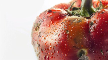 Canvas Print - Closeup of a Red Pepper with Water Droplets