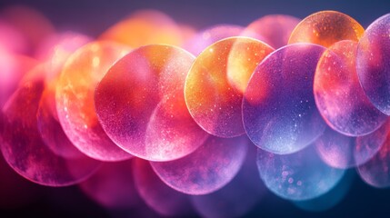 Fototapete - Vivid, colorful bokeh lights blur into a smooth, enchanting backdrop, creating an inviting and whimsical atmosphere suitable for artistic projects.