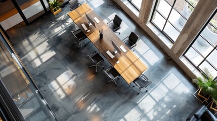 Poster - Modern Office Interior with Large Windows