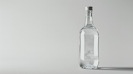 Canvas Print - Empty Glass Bottle on a White Background