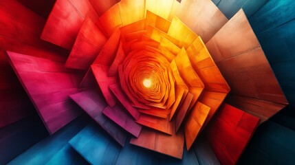 Poster - A vivid spiral tunnel draws the eye inward, showcasing a stunning array of bright colors and geometric shapes, creating an immersive visual experience.