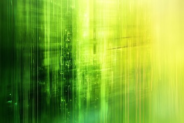 Poster - Abstract green and yellow vertical lines create a dynamic texture, evoking a sense of movement in an urban setting. Generative AI