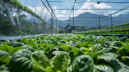 Sticker - Hydroponic Greenhouse with Green Lettuce