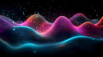 Sticker - Abstract waves of light and color create a dynamic visual effect.