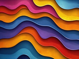 Abstract Colorful Wavy Pattern with Swirls and Depth