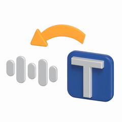 Leinwandbilder - Automatic Text To Voice Converter 3D Icon Artificial Intelligence  Model with Transparent Background
