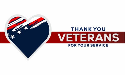 thank you veterans for your service , veterans day , vektor background banner . 