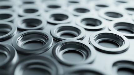 Poster - Abstract background featuring small gray rings 3D rendering