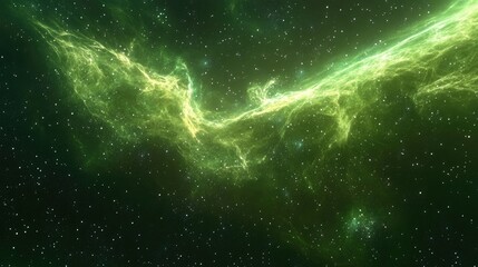 Poster - Green Starfield in a 3D cartoon rendering