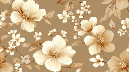 Poster - floral seamless pattern featuring a delicate texture with flowers illustration