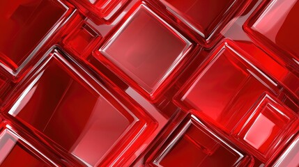 Poster - Red glossy square abstract background
