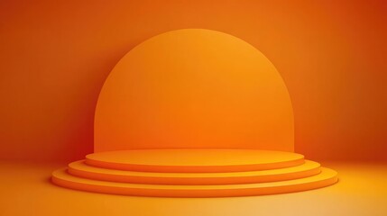 Poster - Orange background with an empty podium