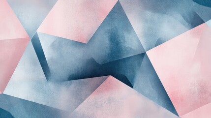 Poster - Geometric wallpaper design featuring a creative blend of pink and blue hues