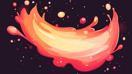 Poster - Orange Paint Droplet and Splash on a Dark Background