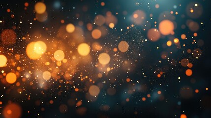 Poster - Colorful abstract illustration of blurred lights with a bokeh effect on a dark backdrop