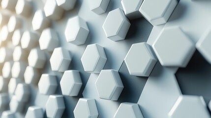 Poster - Abstract 3D Wall Background Featuring Hexagonal Graphite and White Shapes 8k Resolution