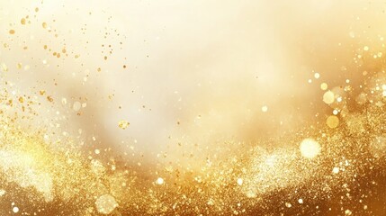 Poster - Light Gold Shimmering Abstract Background Magical Festive Glitter On A Golden Backdrop Luxurious Golden Texture Banner With Sparkling Highlights
