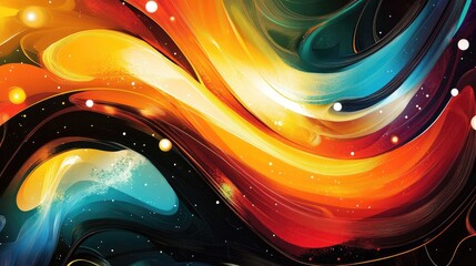 Poster - Colorful Swirling Abstract Background Design