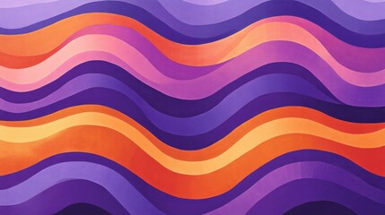 Poster - Illustration of wavy patterns in shades of purple and orange