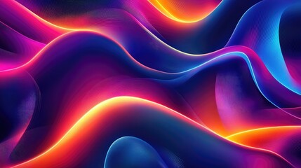 Poster - Futuristic neon colored wallpaper design An ideal background for social media pages posters presentations outdoor advertising and various creative projects Vector illustration