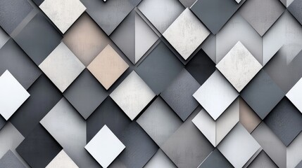 Poster - Seamless background pattern featuring rhombuses in gray white and black