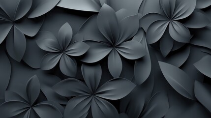 Poster - 3D rendering of a beautiful abstract gradient floral background in gray