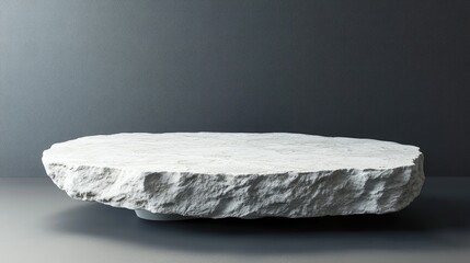 Poster - Rough white stone plate display podium 3D rendering