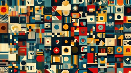 Poster - Geometric and mosaic pattern in a flat design style