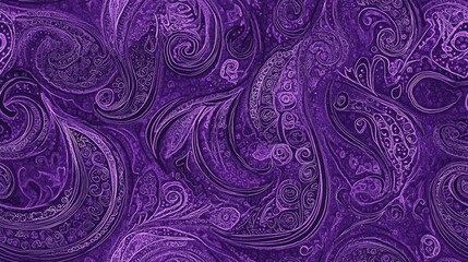 Sticker - Vibrant violet paisley pattern seamless design