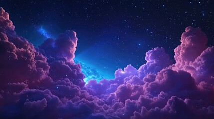 Poster - cosmic dust and stars in the sky depicted in 3d cartoon rendering