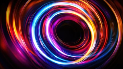 Poster - Multicolored laser light creating an abstract circular pattern for decorative designs