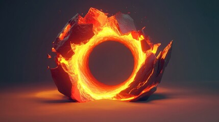 Poster - Conceptual digital 3D illustration of a black hole in a cartoon rendering style