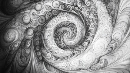 Sticker - Hand drawn fantasy artwork featuring intricate designs crayon style topographic fractals network spiral textures monochrome neuro sketches and abstract swirling patterns